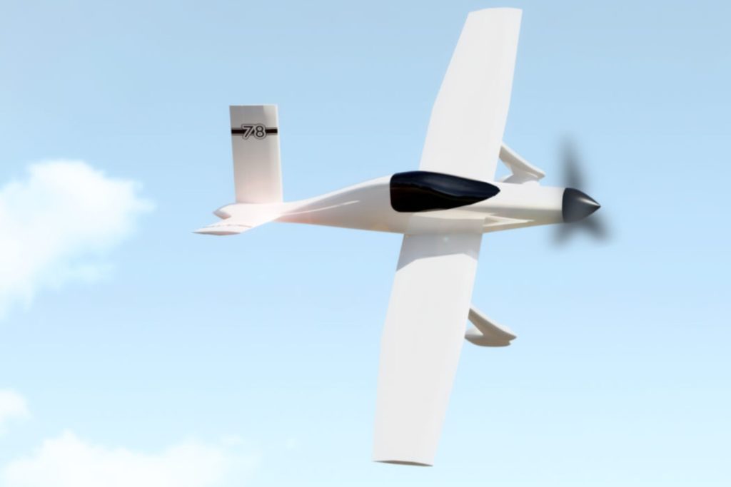 ur-1 (render) flying in the sky side view